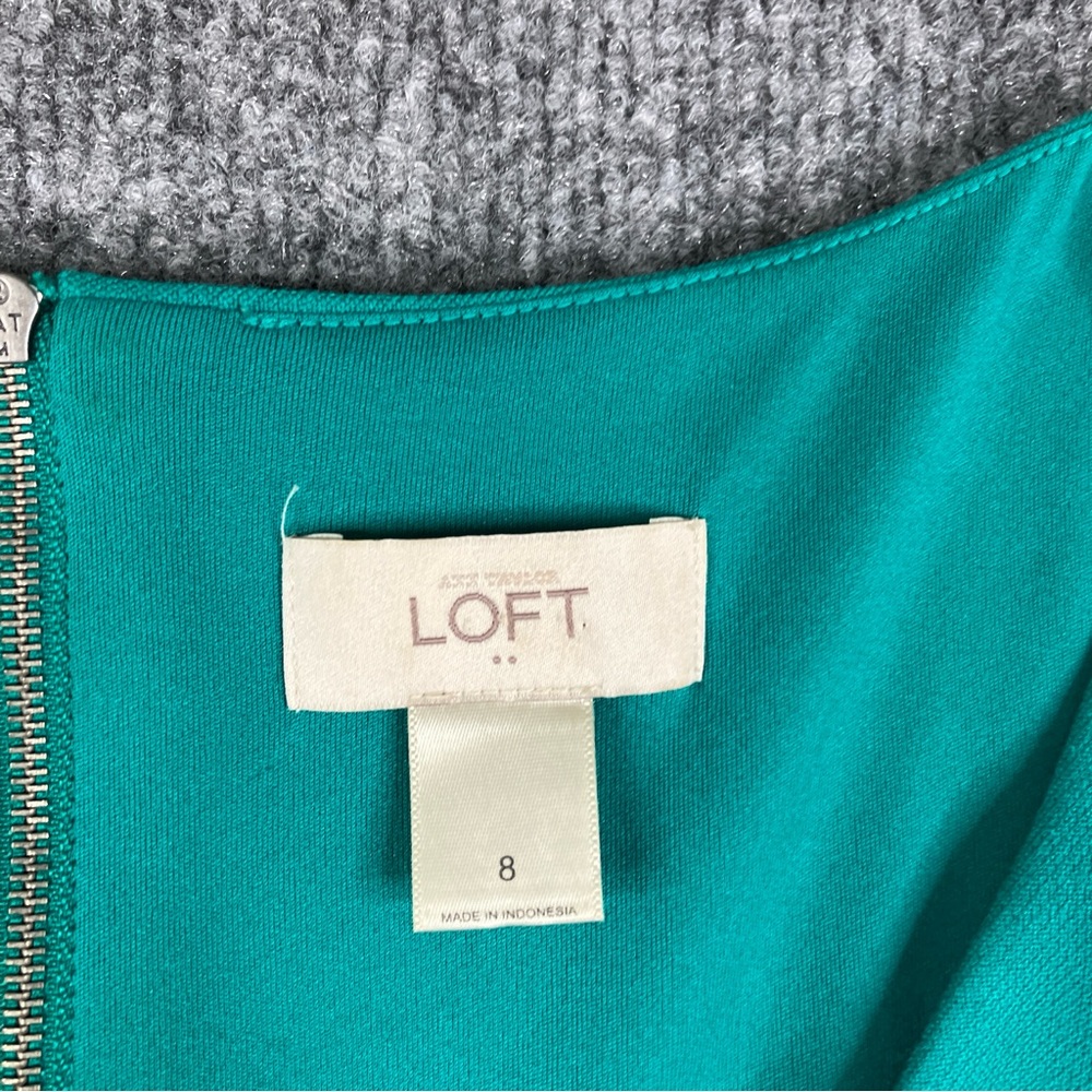 LOFT Teal V-Neck Mini Dress - Picture 2 of 5